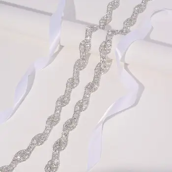 Pojas za mladence vjenčanje Unikatni Crystal vještački dijamant Vjenčanje S Trakama Za Vjenčanica